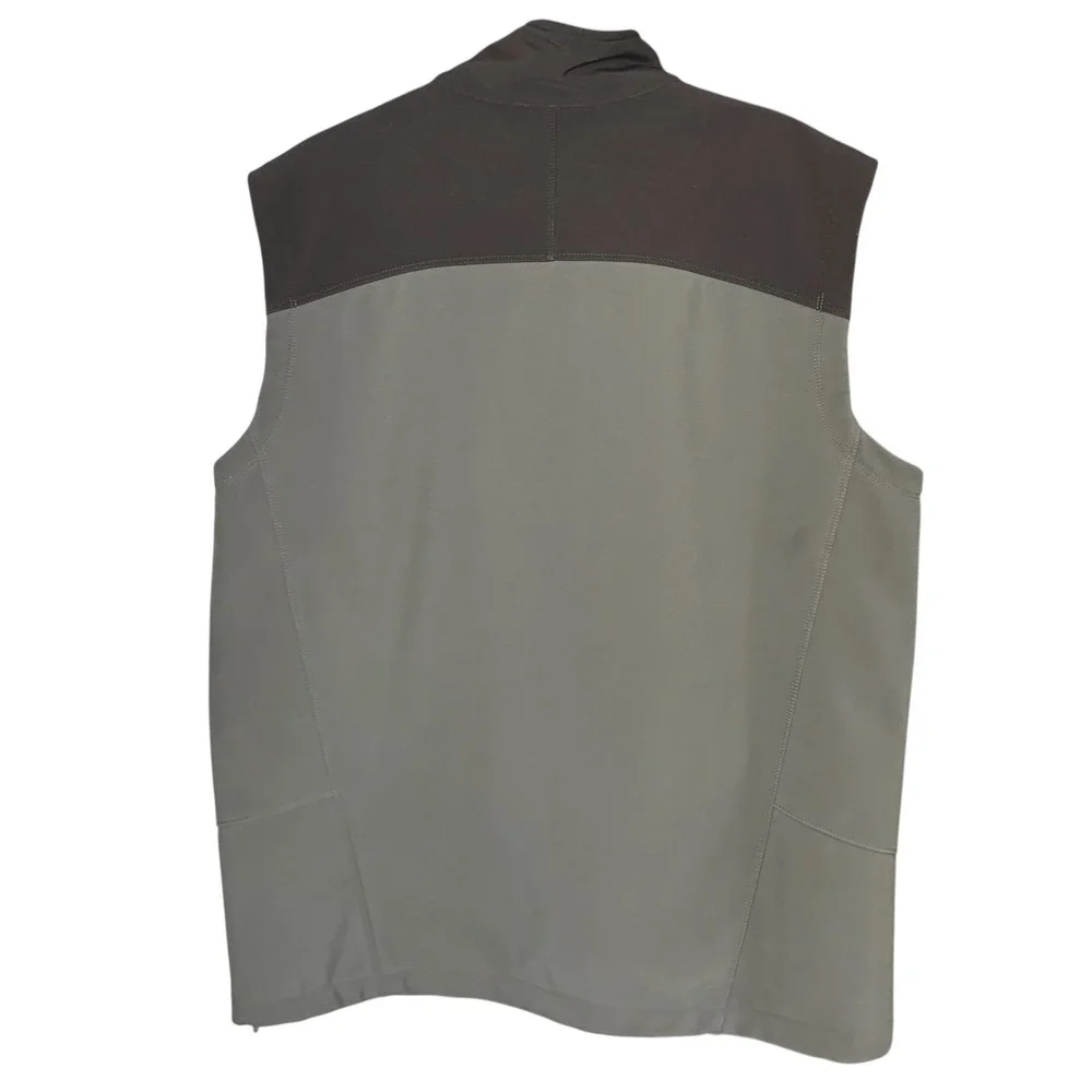 The North Face Apex Mens Soft shell Vest Gray‎ Black Full Zip Lined Outdoor L